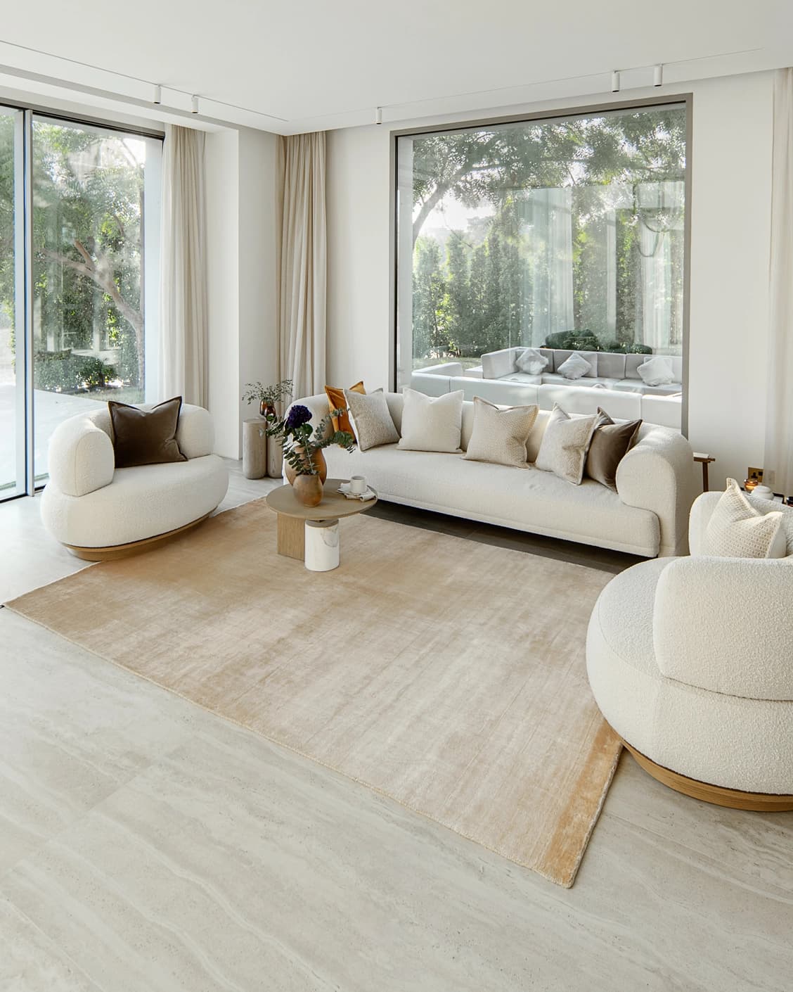 Scarlette Sandy carpet in beige and gold, shown in a lifestyle right view as image 6