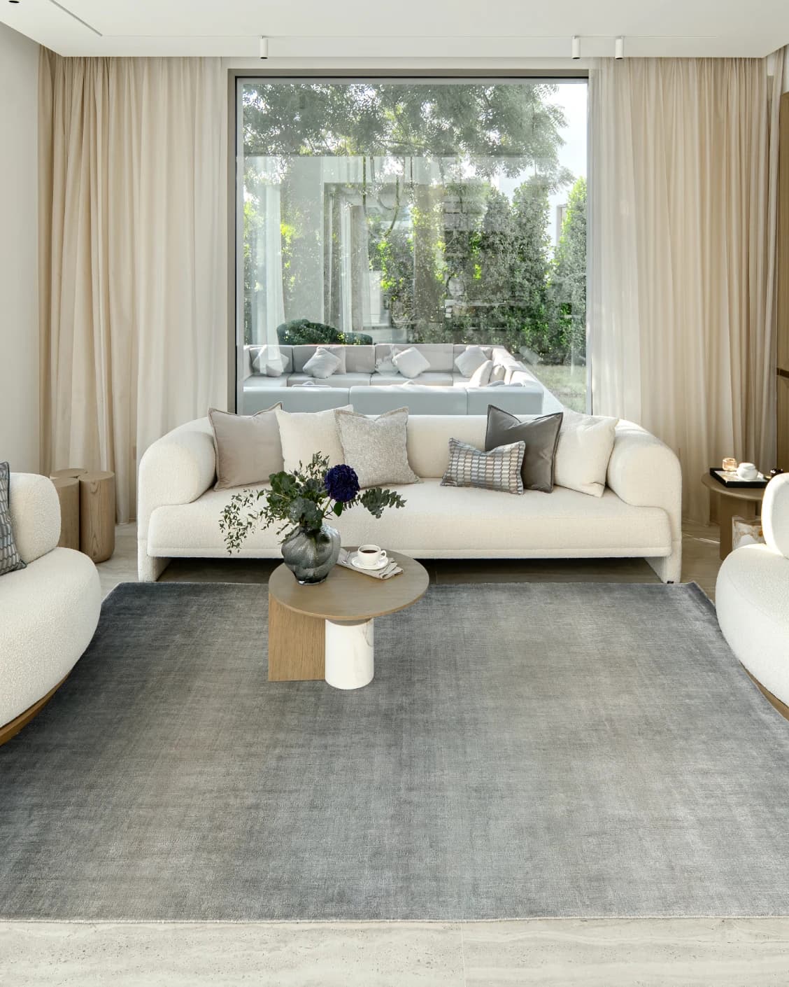 Scarlette Sky carpet in blue, shown in a lifestyle front view as image 4