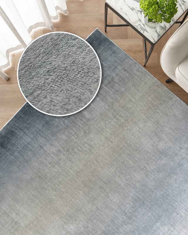 Scarlette Sky carpet in blue, shown in a lifestyle top view as image 2