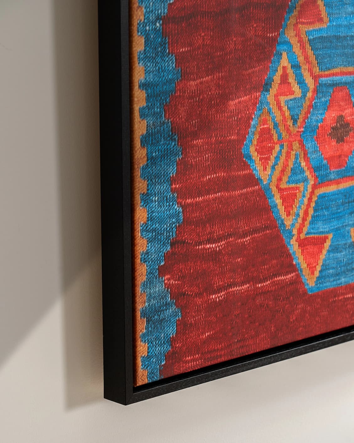 Scorpio canvas in red and blue, shown in a lifestyle close-up as image 5