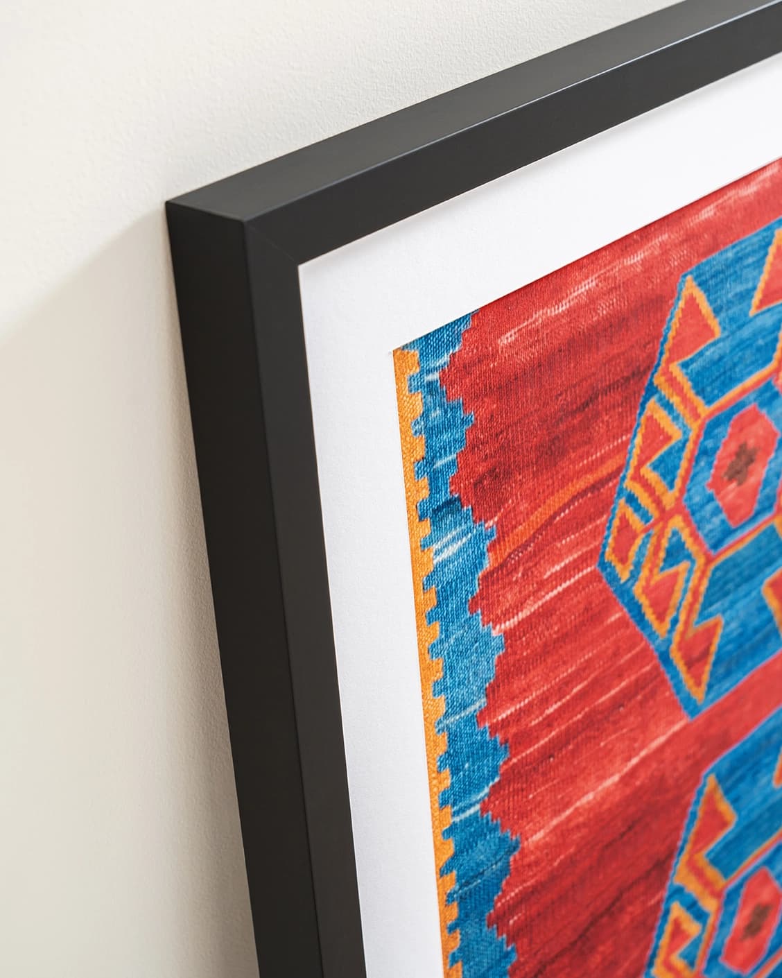Scorpio fine art print in red and blue, shown in a lifestyle close-up view as image 6
