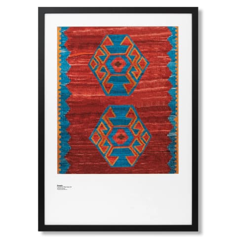 Scorpio fine art print in red and blue, shown in a lifestyle front view as image 1
