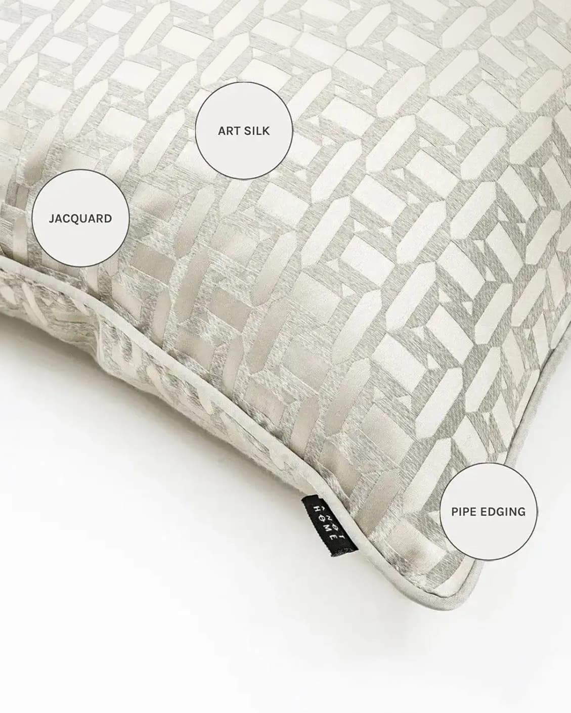 Selena Laurent cushions in white and silver, shown in a product close-up as image 8