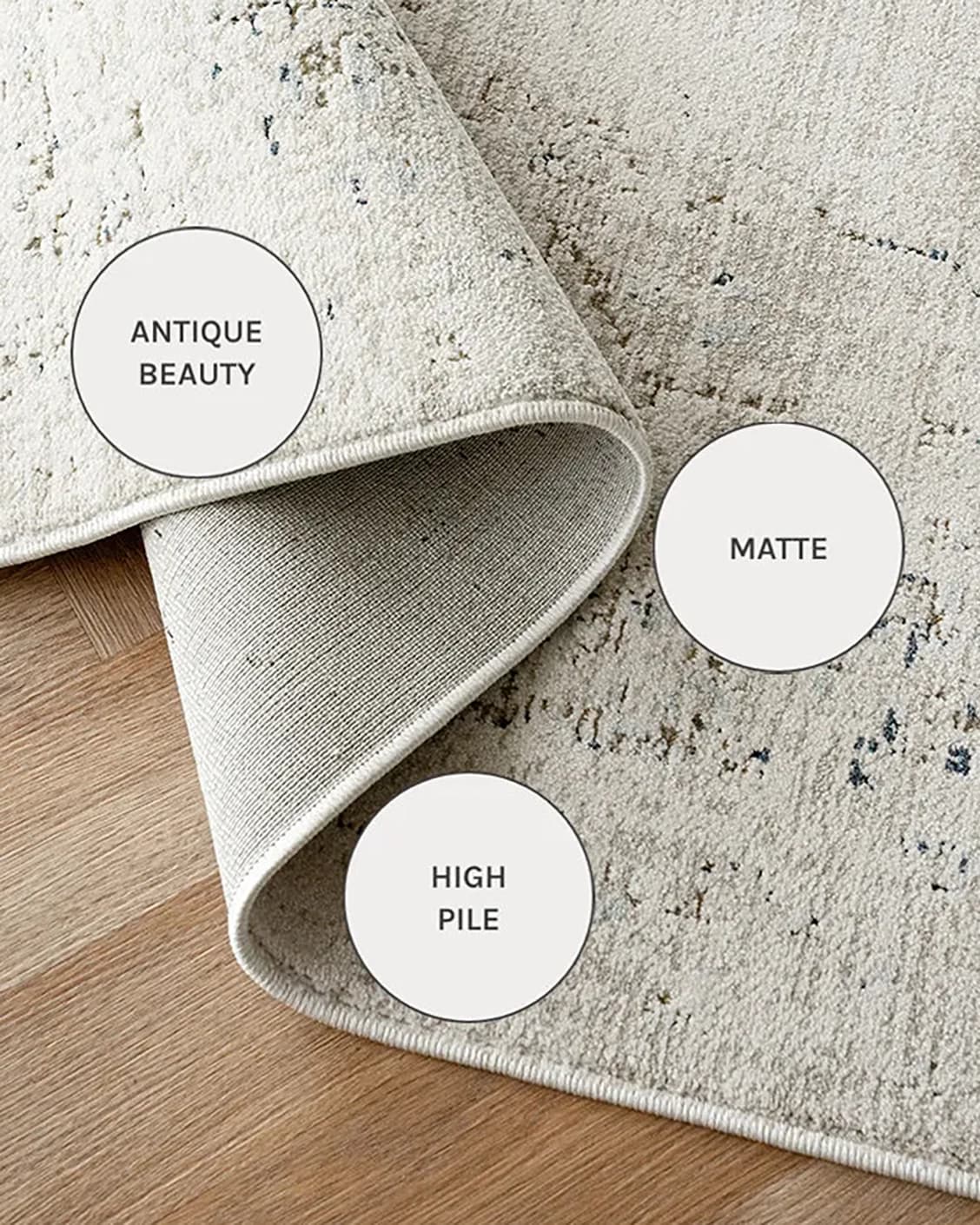 Sheldon Bianca carpets in beige, shown in a close-up as image 12