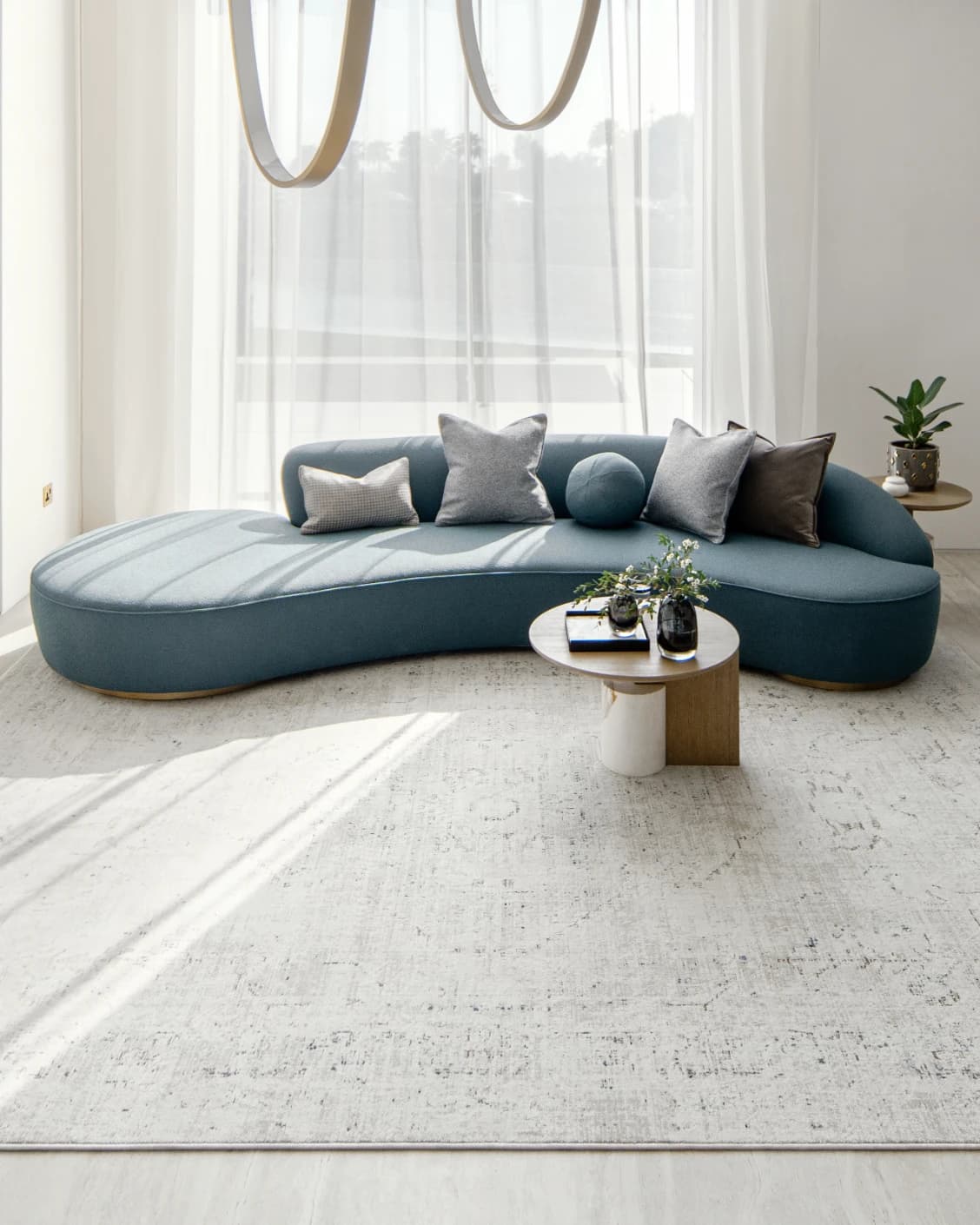 Sheldon Bianca carpet in beige, shown in a lifestyle front view as image 5