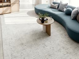 Sheldon Bianca carpet in beige, shown in a lifestyle front view