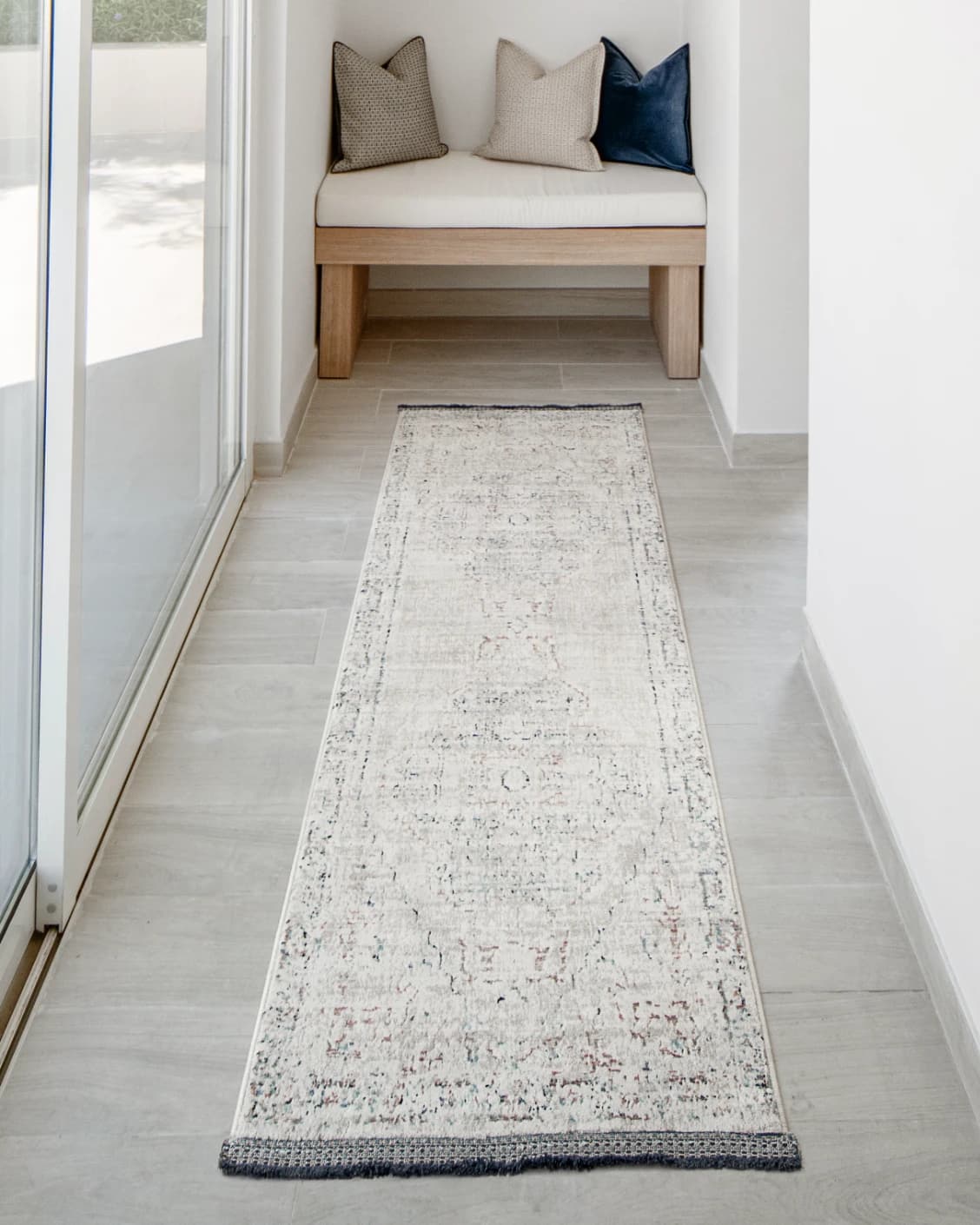 Sheldon Bianca Runners carpet in beige, shown in a lifestyle front view as image 2