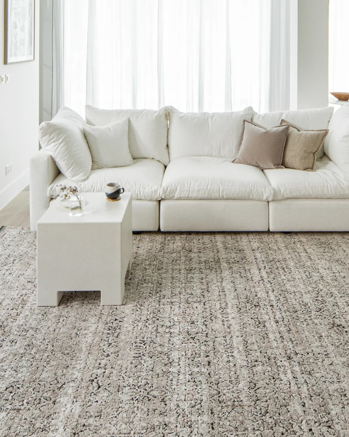 Sheldon Dune carpet in beige, shown in a lifestyle front view as image 4