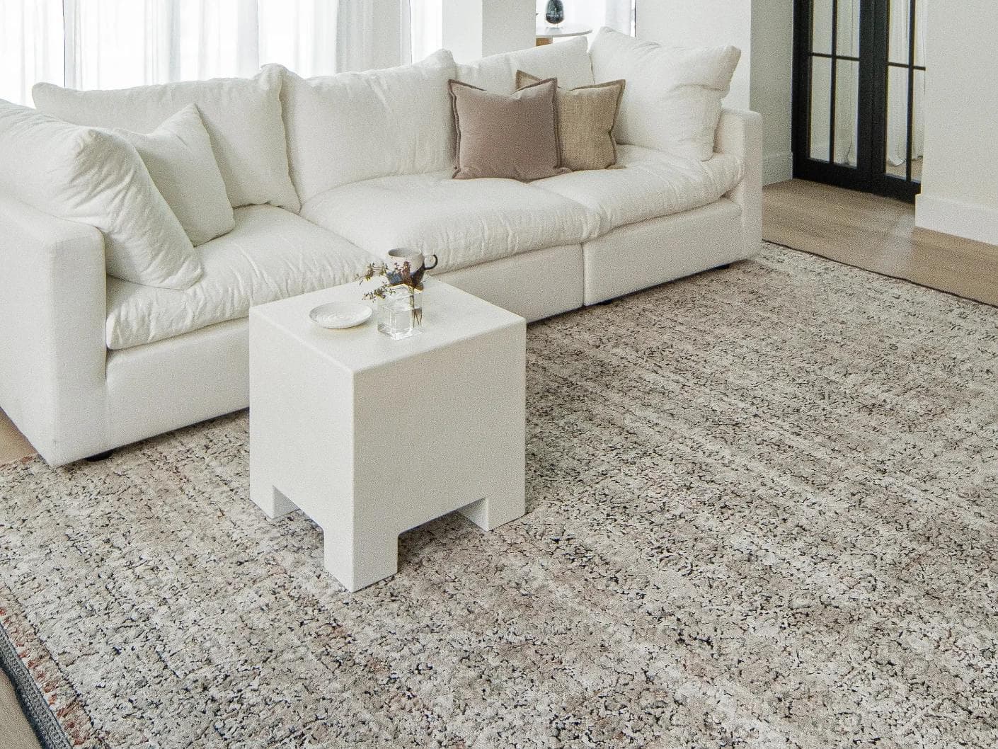 Sheldon Dune carpet in beige, shown in a lifestyle left view as image 5