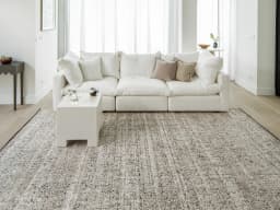 Sheldon Dune carpet in dune and beige, shown in a lifestyle front view