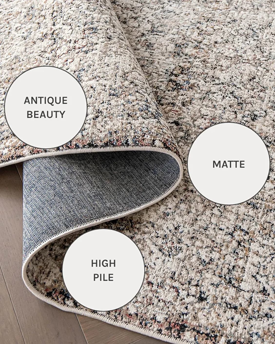 Sheldon Ebony carpets in ebony, black and beige, shown in a close-up as image 14