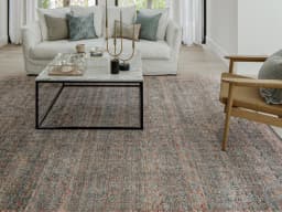 Sheldon Rosso carpet in red and rust, shown in a lifestyle front view