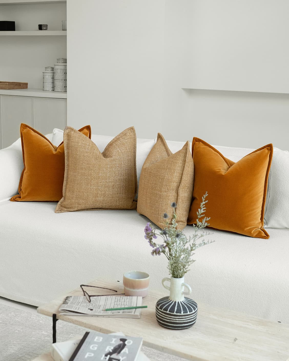 Shiju Bundle cushion, shown in a lifestyle front view as image video image