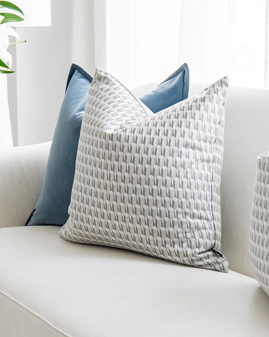 Shirley Bundle bundle - indoor in blue, white and silver, shown in a lifestyle right view as image 3