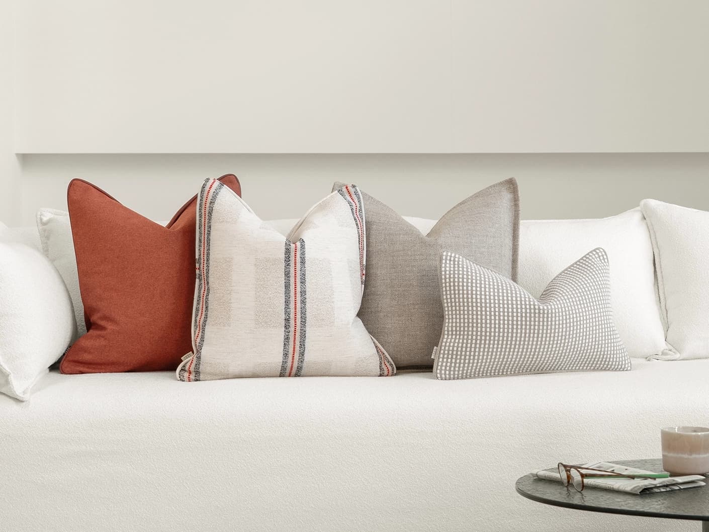 Shivangi Bundle bundle cushions, shown in a lifestyle front view