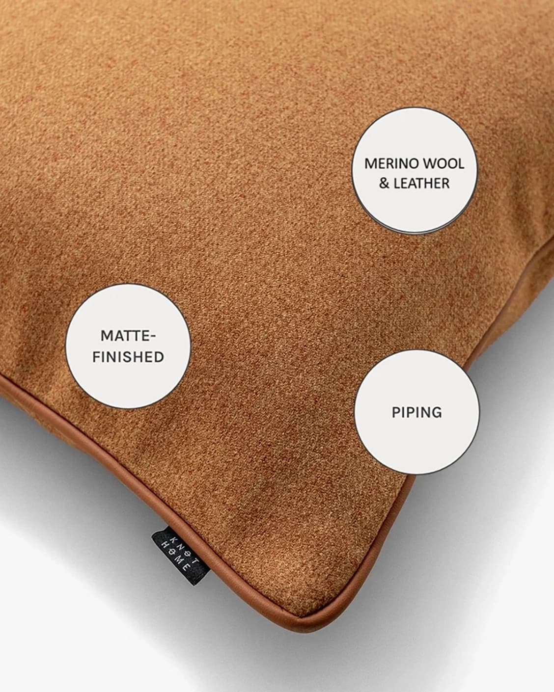 Silvie Tangelo cushions in tangelo and rust, shown in a product close-up as image 10