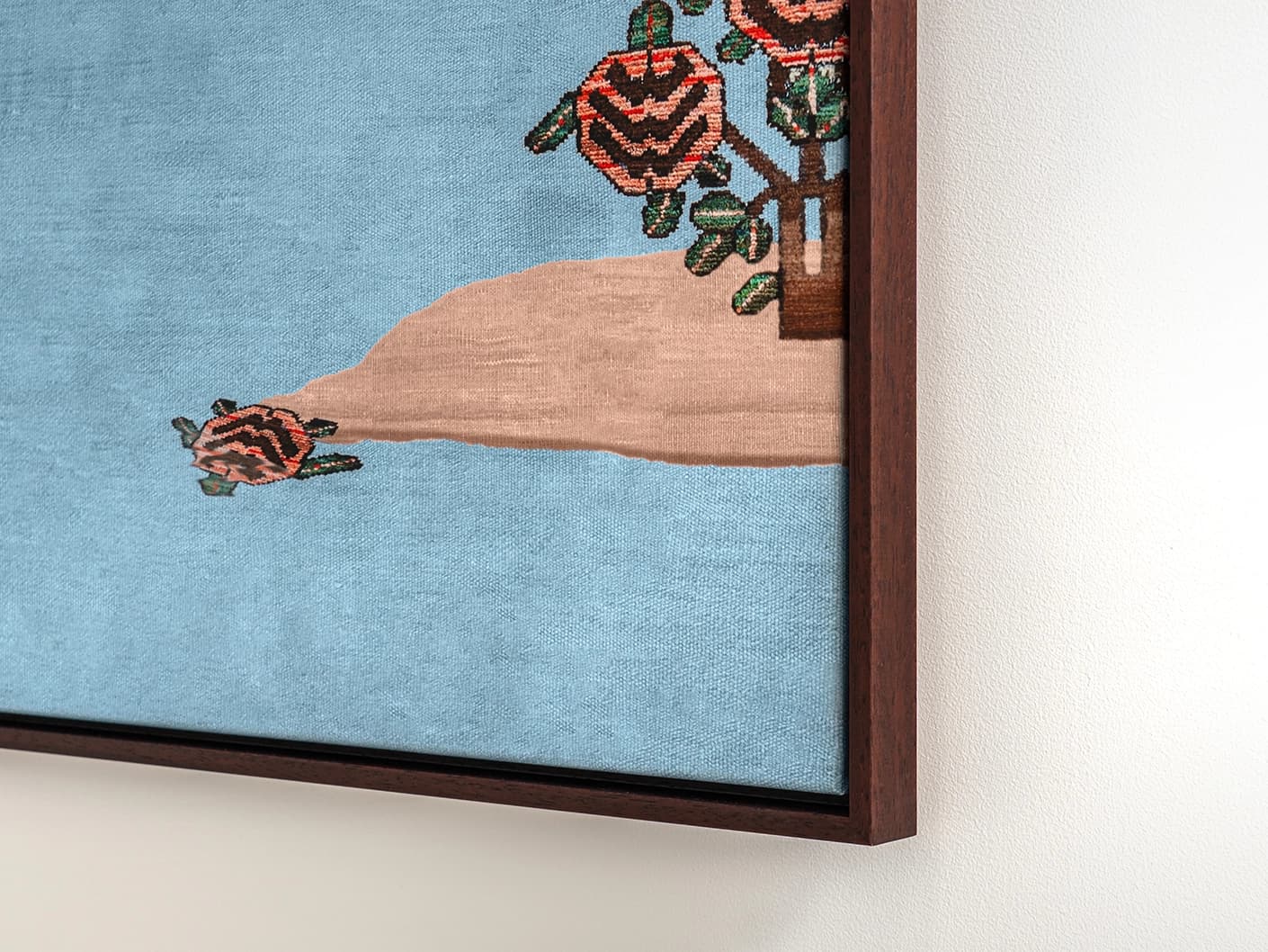 Slo-Mo canvas in blue, shown in a lifestyle close-up as image 1