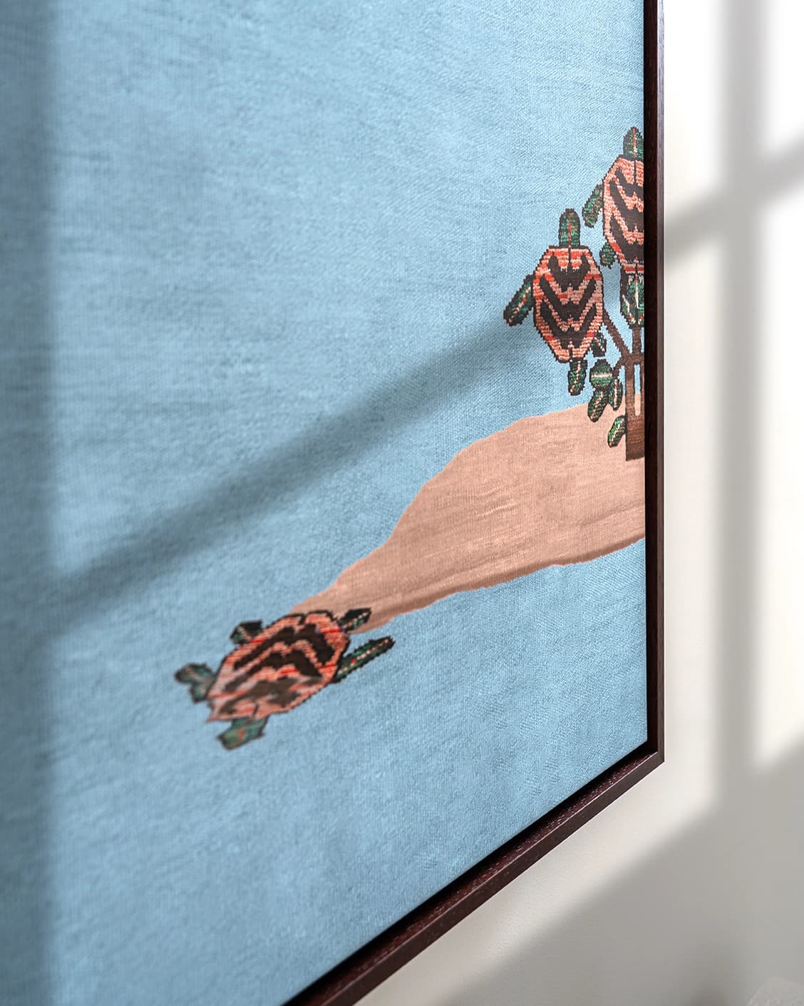 Slo Mo canvas in blue, shown in a lifestyle close-up as image 5