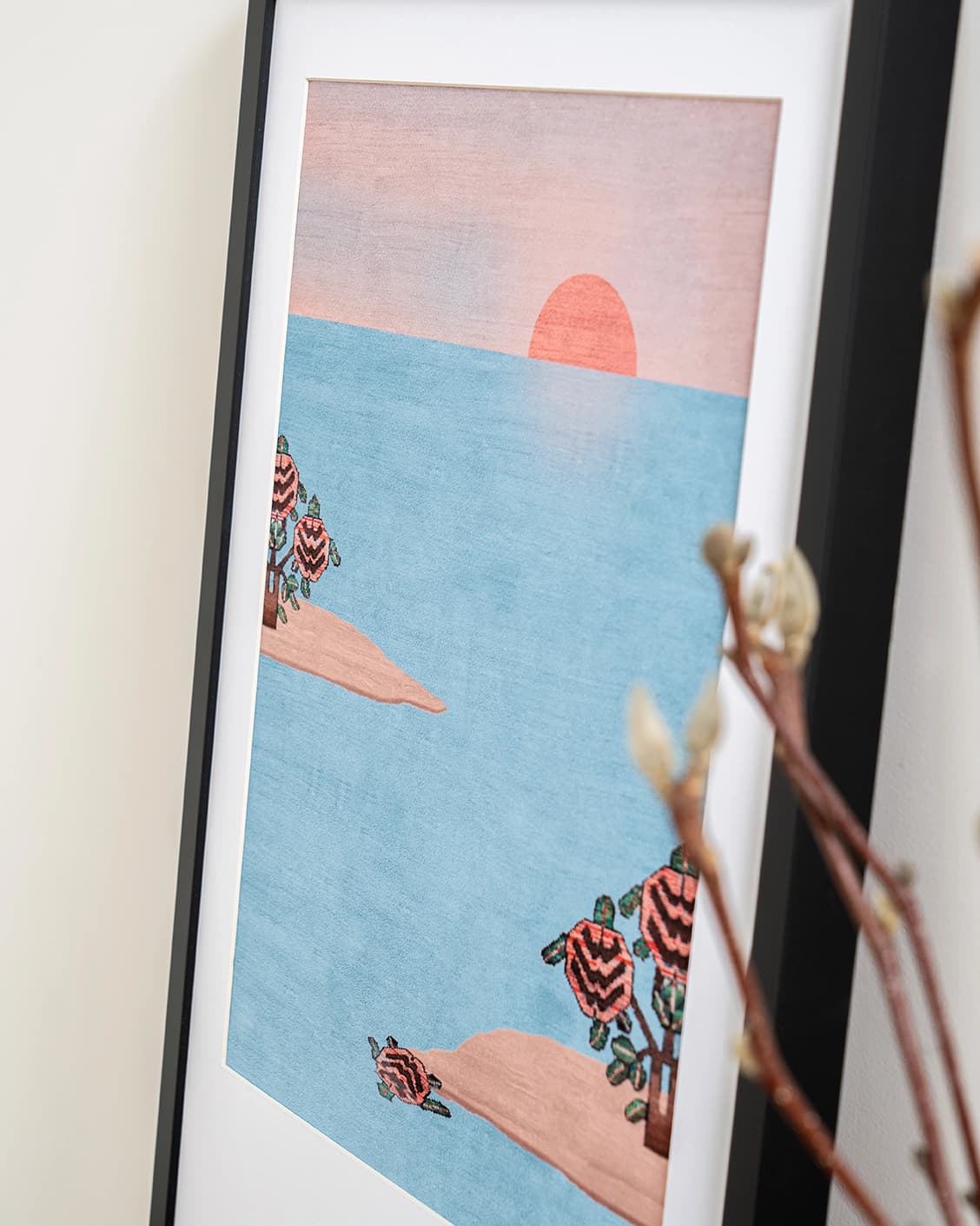 Slo Mo fine art print in blue, shown in a lifestyle close-up view as image 5