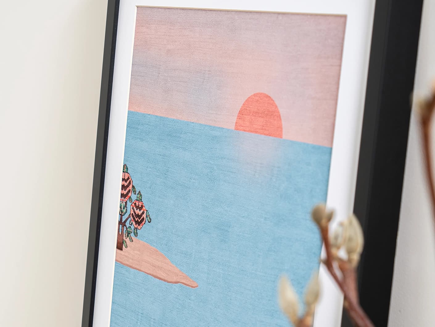 Slo Mo fine art print in blue, shown in a lifestyle close-up view as image 2