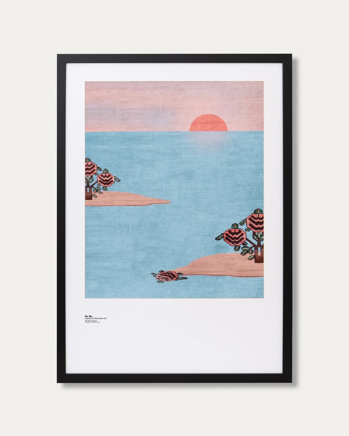 Slo Mo fine art print in blue, shown in a lifestyle front view as image 1