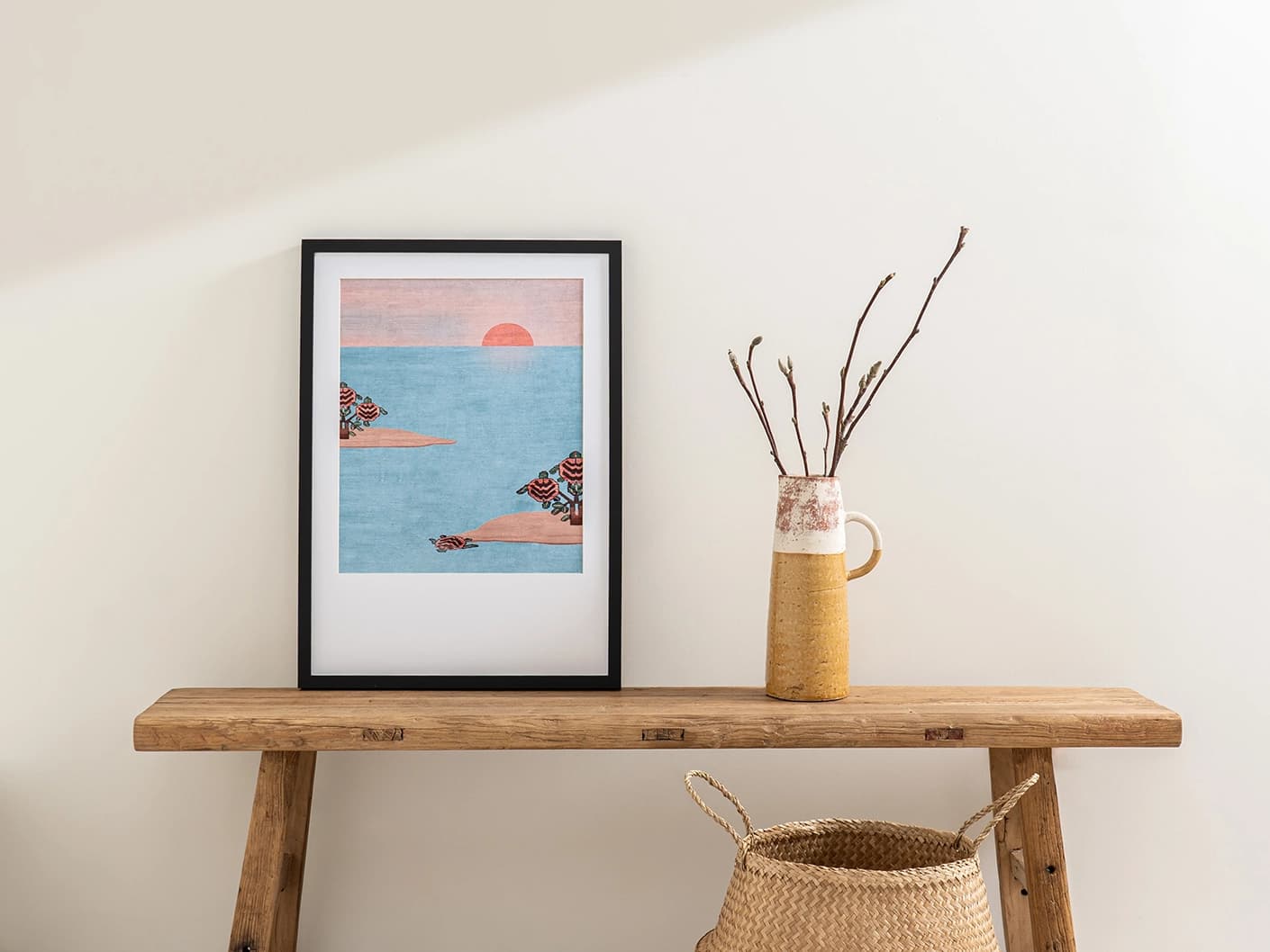 Slo Mo fine art print in blue, shown in a lifestyle front view as image 3
