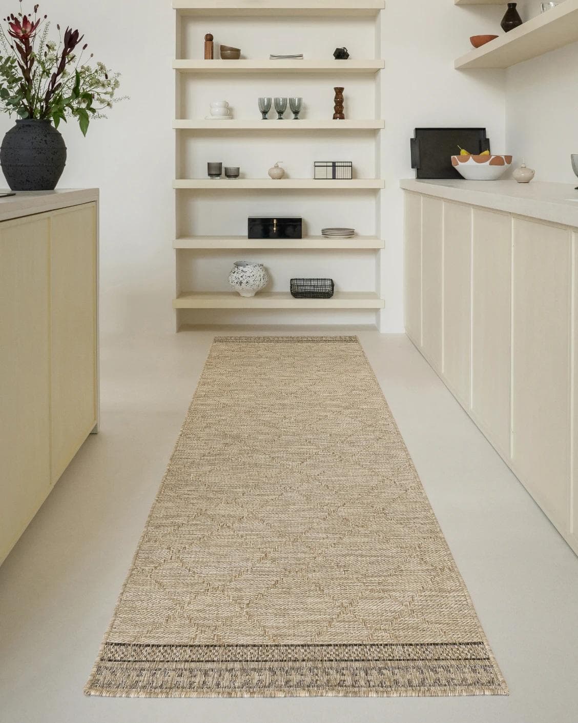 Solana Dune Runners carpet in brown, shown in a lifestyle front view as image 4