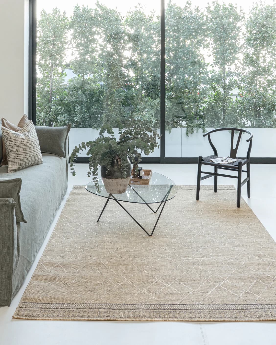 Solana Dune carpet in dune and brown, shown in a lifestyle front view as image 5