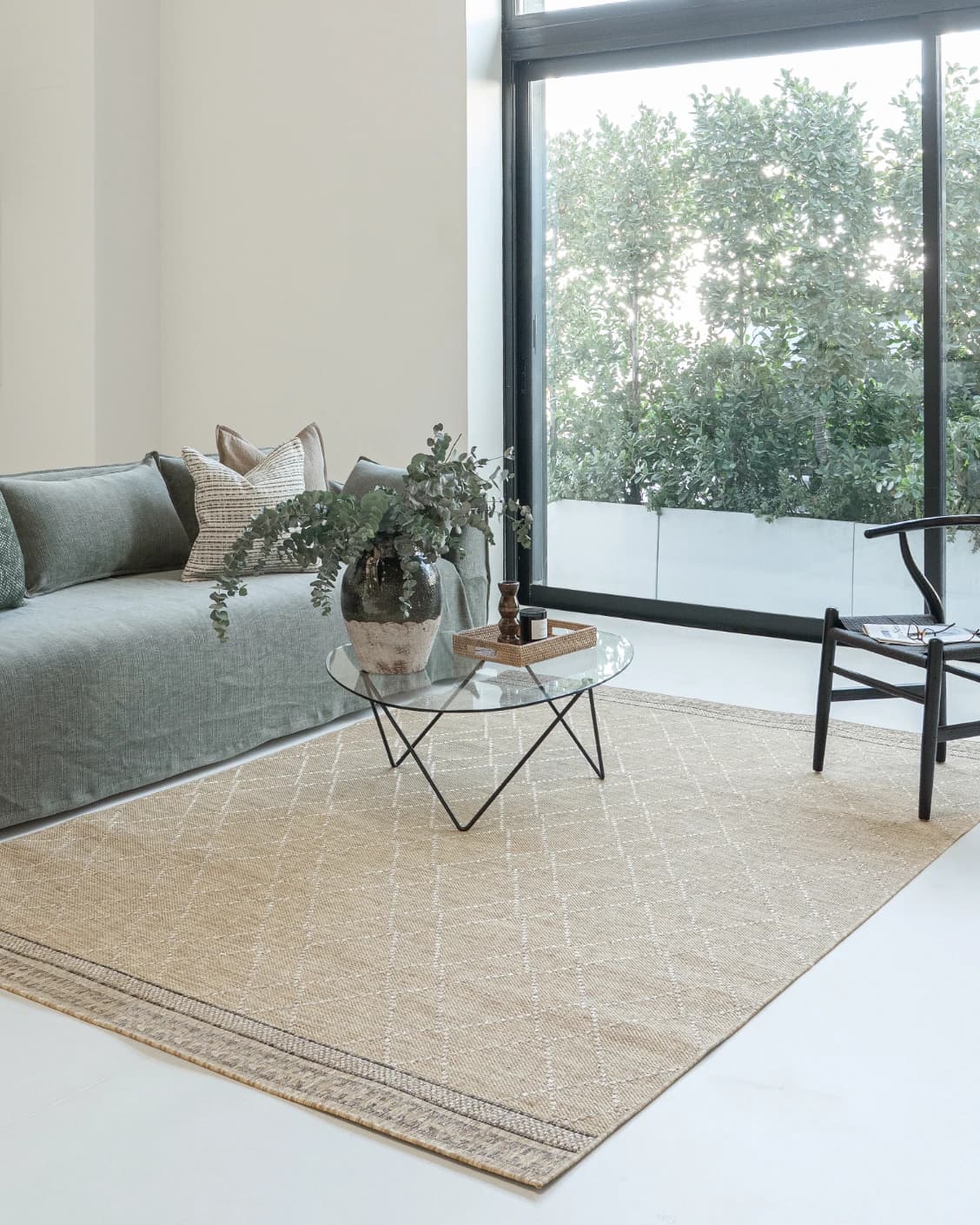 Solana Dune carpet in dune and brown, shown in a lifestyle left view as image 7