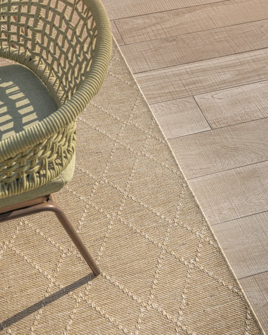 Solana Dune carpet in dune and brown, shown in a lifestyle top view as image 10