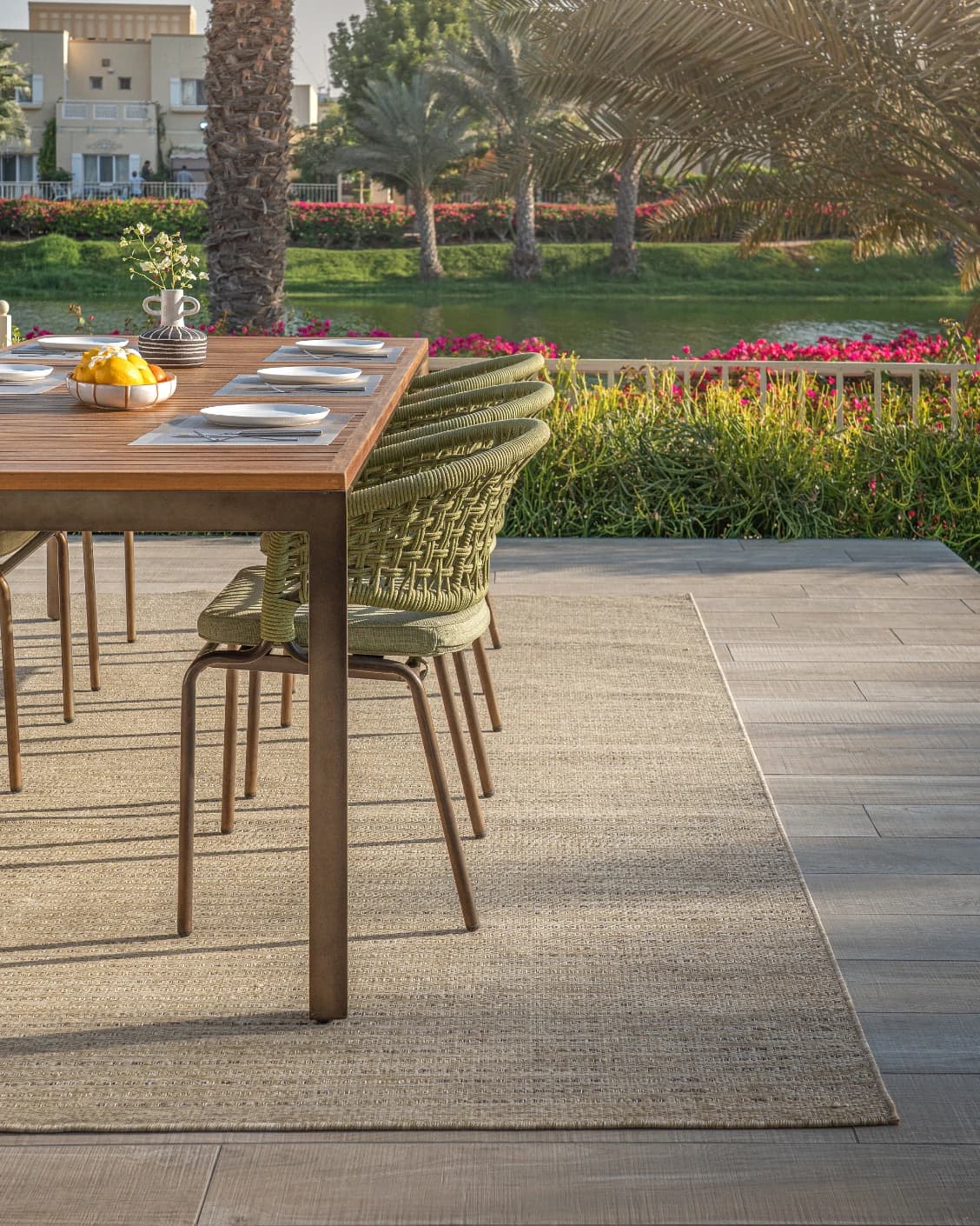 Solana Sandy carpet in sandy and brown, shown in a lifestyle front view as image 5