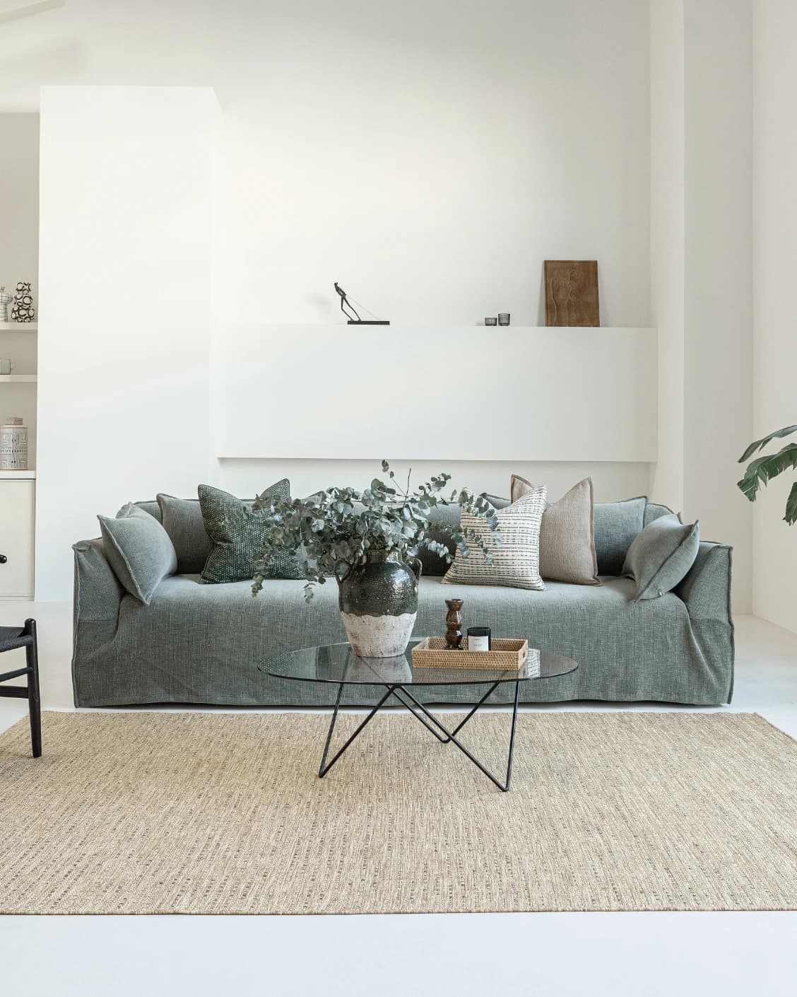 Solana Sandy carpet in sandy and brown, shown in a lifestyle front view as image 6