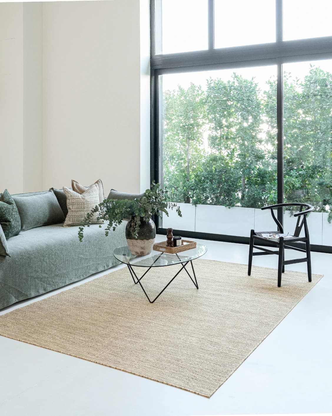 Solana Sandy carpet in sandy and brown, shown in a lifestyle left view as image 9
