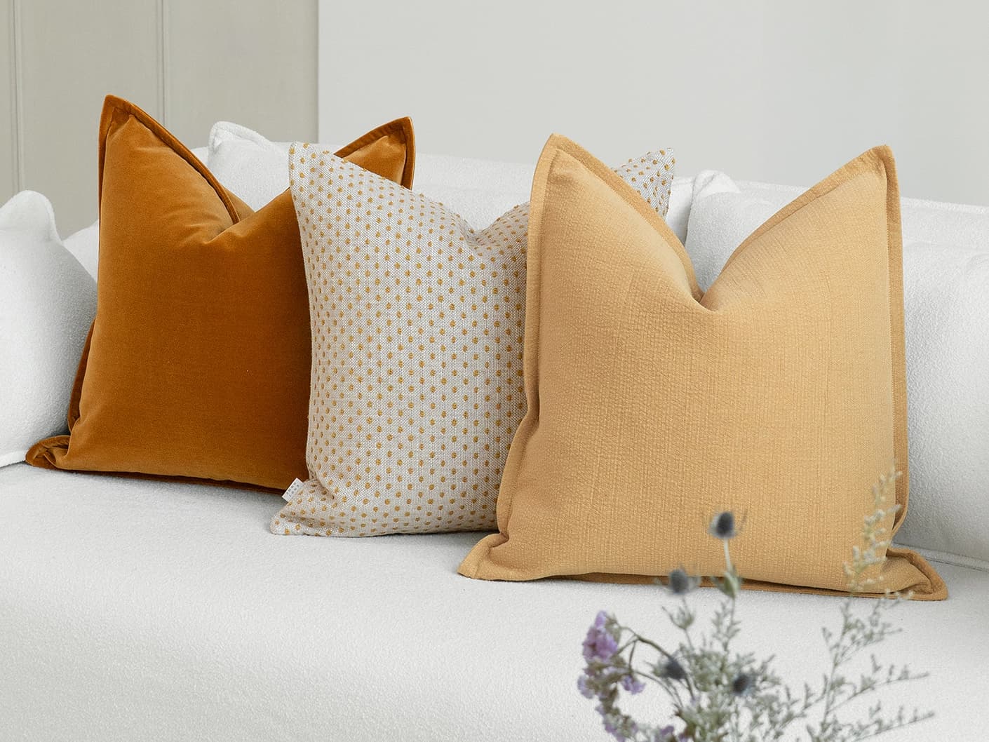 Sravan Bundle bundle cushions, shown in a lifestyle front view