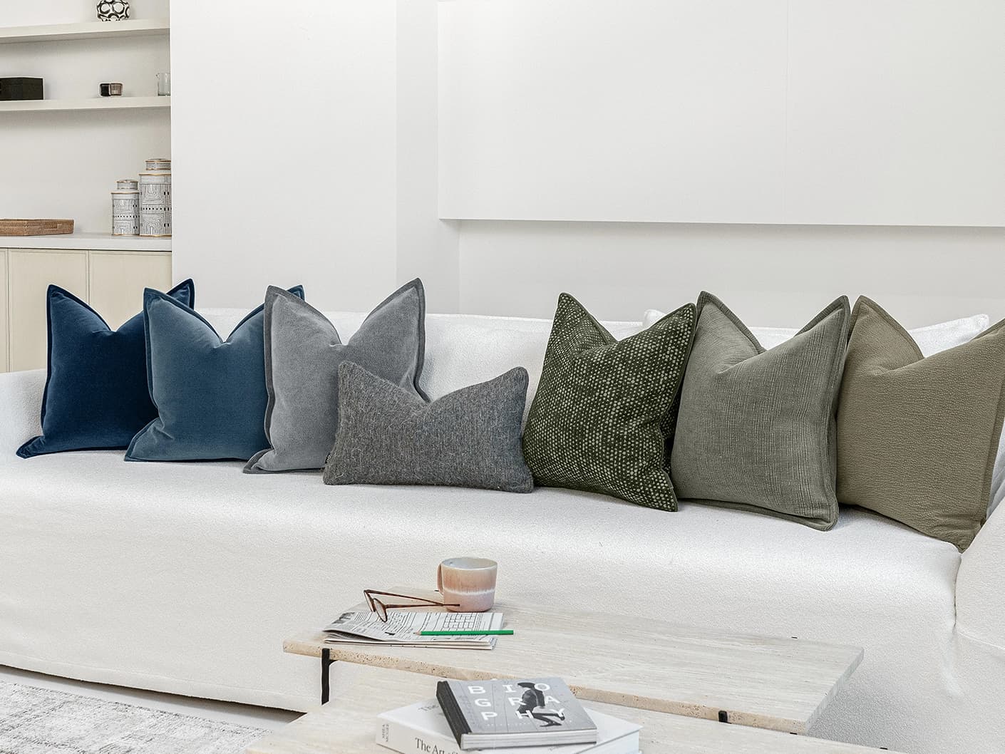 Stacy Bundle bundle cushions, shown in a lifestyle front view