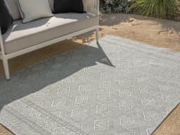 Summer Ashton carpet in grey, shown in a lifestyle front view