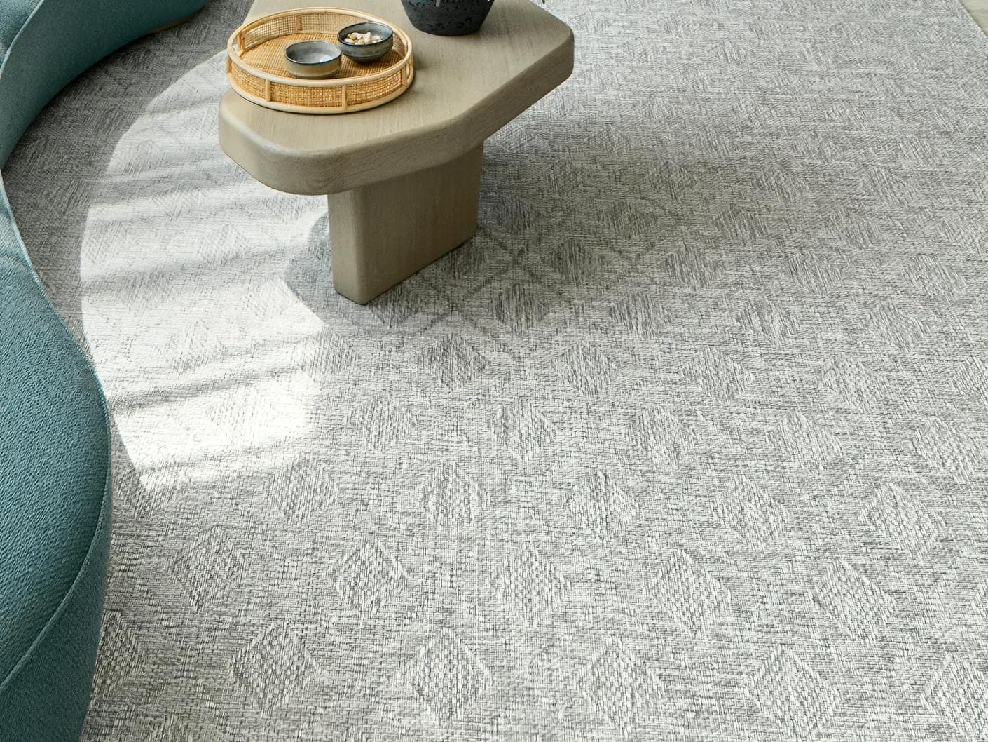 Summer Ashton carpet in grey, shown in a lifestyle close-up as image 4