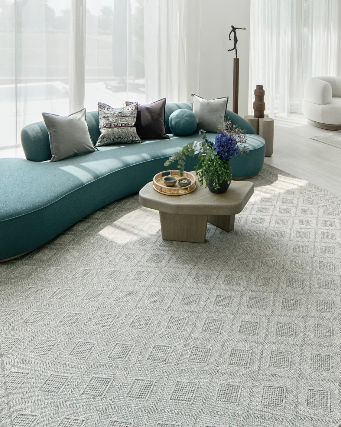 Summer Ashton carpet in grey, shown in a lifestyle left view as image 10