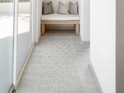 Summer Ashton Runners carpet in grey, shown in a lifestyle front view