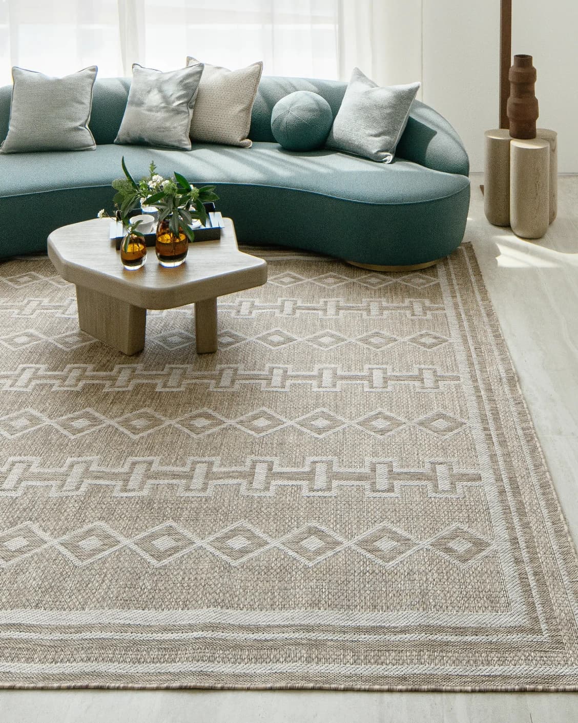 Summer Woods carpet in beige and brown, shown in a lifestyle front view as image 7