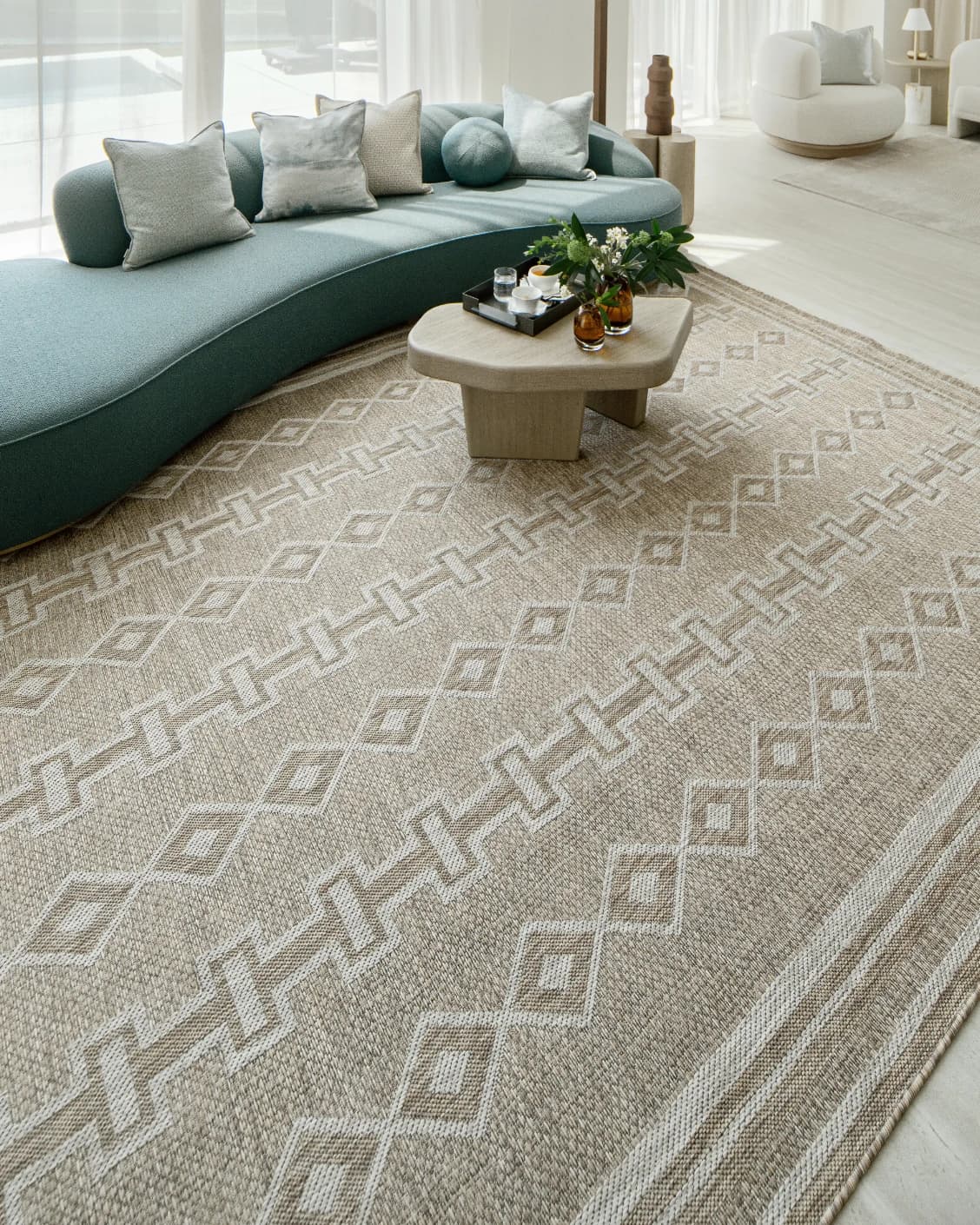 Summer Woods carpet in beige and brown, shown in a lifestyle left view as image 9