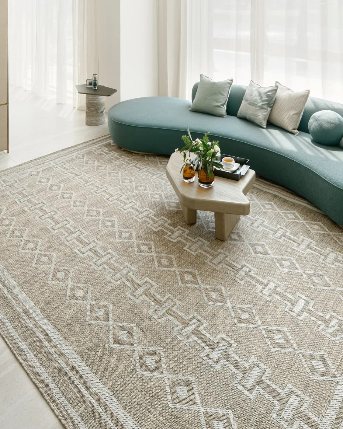 Summer Woods carpet in beige and brown, shown in a lifestyle right view as image 10
