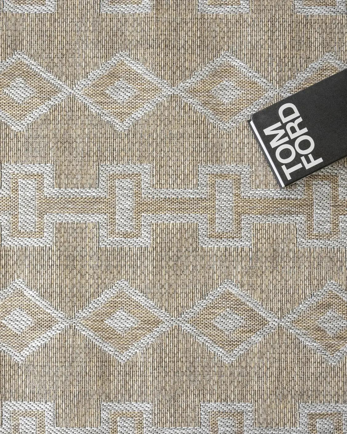 Summer Woods carpet in beige and brown, shown in a lifestyle top view as image 11