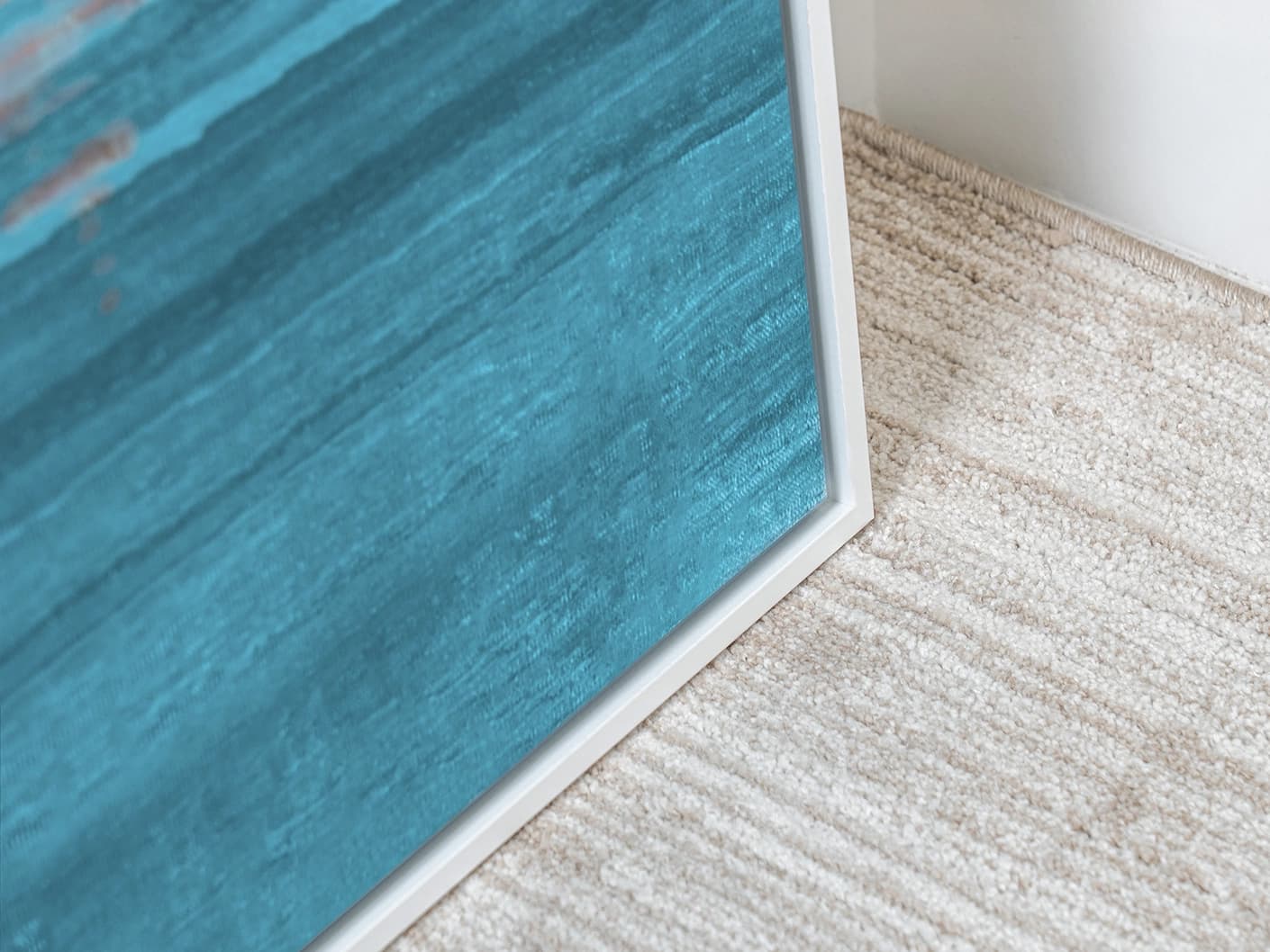 Sunflower canvas in blue, shown in a lifestyle close-up as image 2