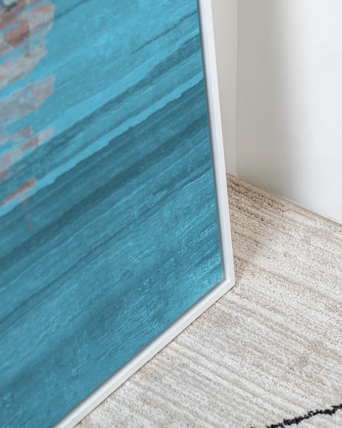 Sunflower canvas in blue, shown in a lifestyle close-up as image 6