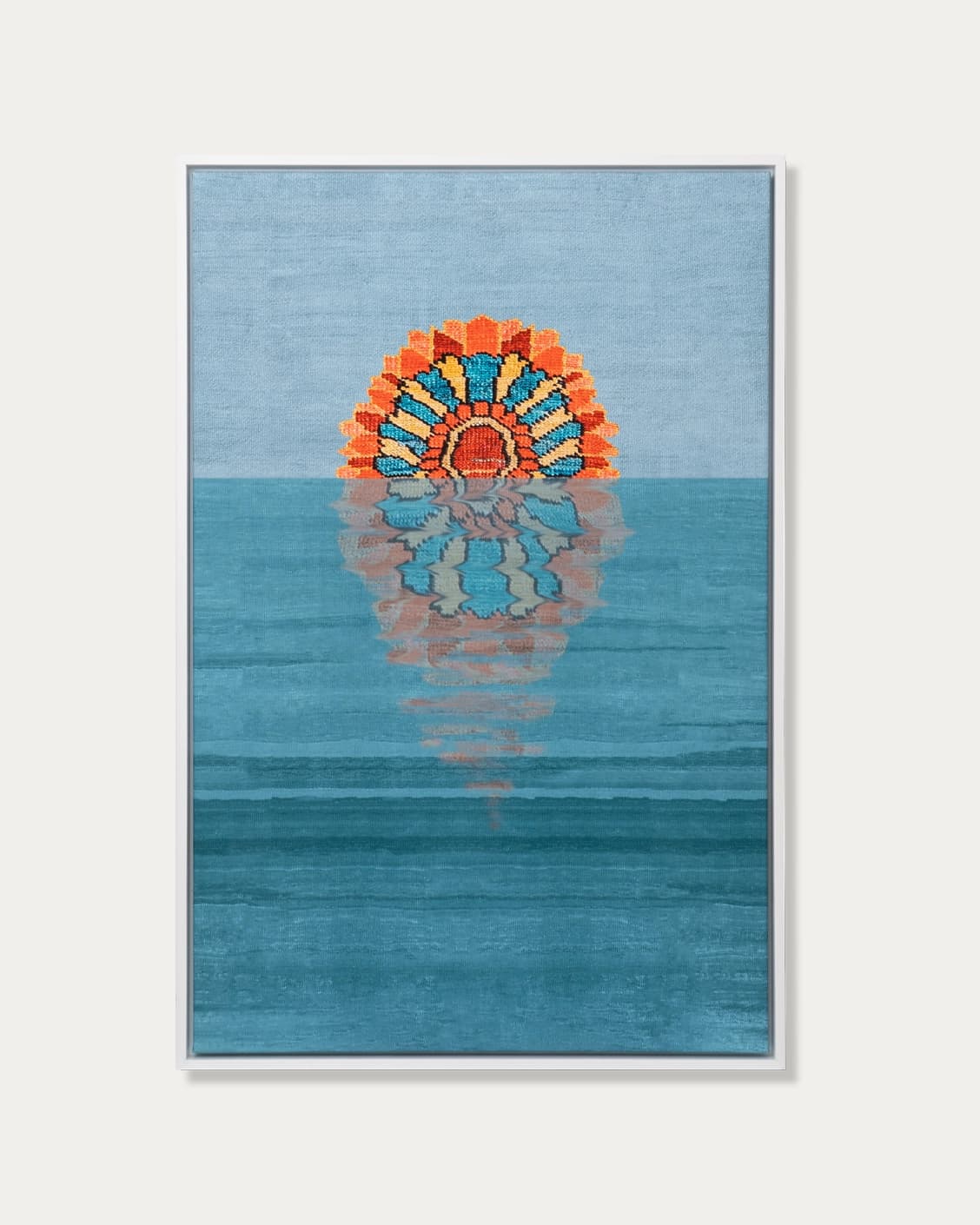 Sunflower canvas in blue, shown in a product front view as image 1