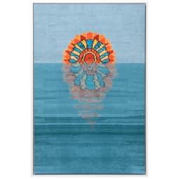 Sunflower canvas in blue, shown in a product front view as image 1