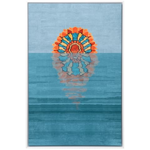 Sunflower canvas in blue, shown in a product front view as image 1