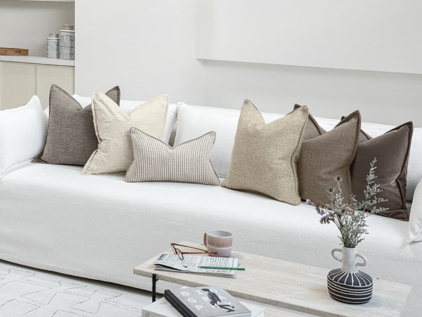 Tameka Bundle bundle cushions, shown in a lifestyle front view