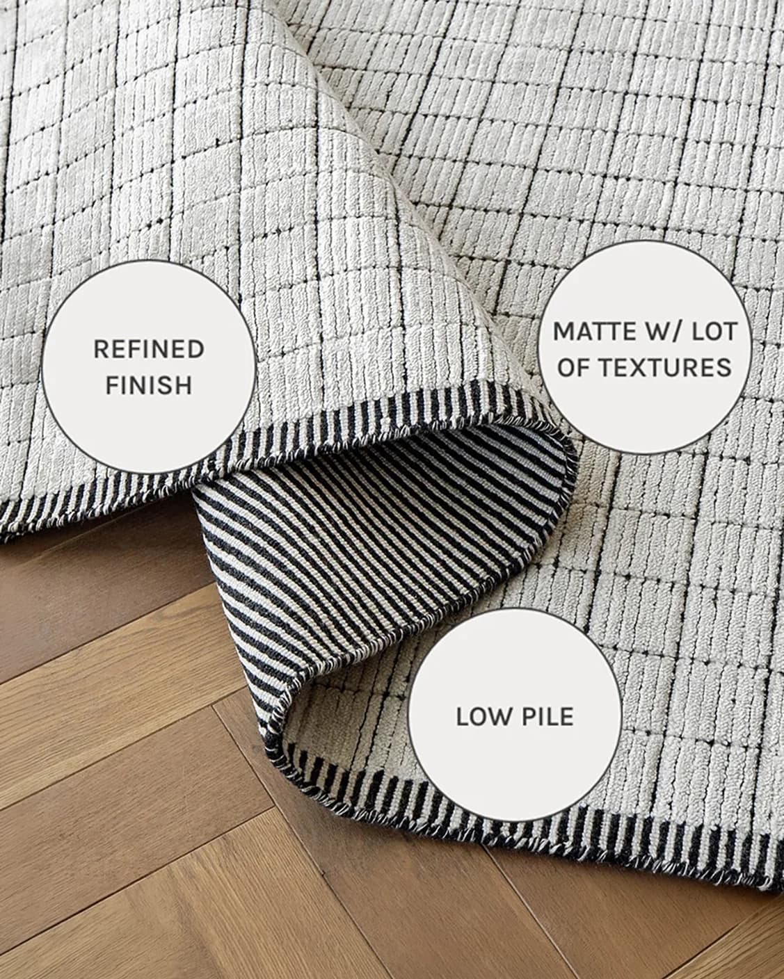 Taylor Bianca carpets in black and white, shown in a close-up as image 13